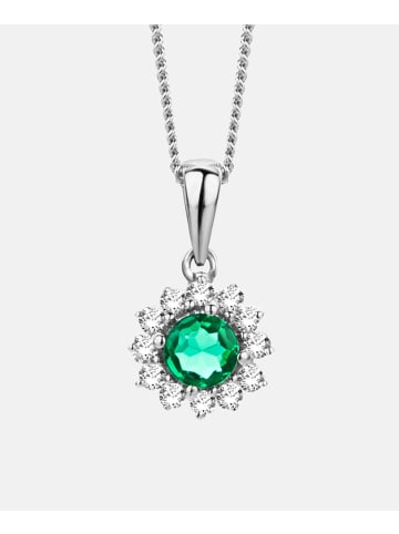 Diamant L'éternel Halskette aus 375 Weißgold mit Lab Grown Diamant mit Smaragd