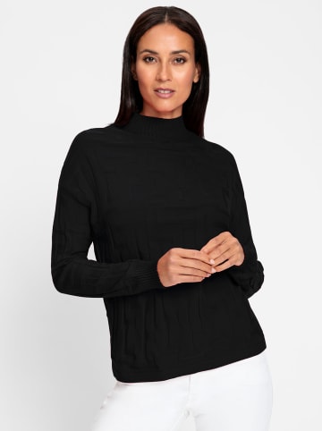 Heine Jacquard-Pullover in schwarz