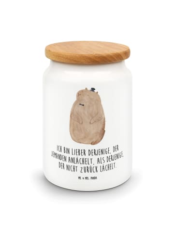 Mr. & Mrs. Panda Teedose Murmeltier mit Spruch in Weiß