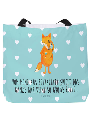 Mr. & Mrs. Panda Schultasche Fuchs Lord mit Spruch in Türkis Pastell