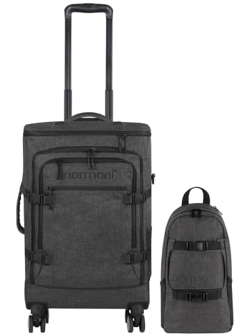 normani Reisetrolley mit Rucksackfunktion und kleinem Rucksack 8 Liter in Anthrazit