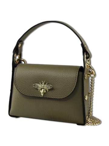 Toscanto Leder Umhängetasche Toscanto Tasche graugrün, dunkeltaupe ca. 19cm