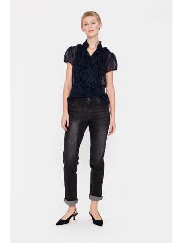 SAINT TROPEZ Langarm - Hemd LiljaSZ Gerade Passform in Night Sky