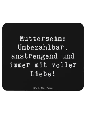 Mr. & Mrs. Panda Mauspad Mutter Liebe mit Spruch in Schwarz