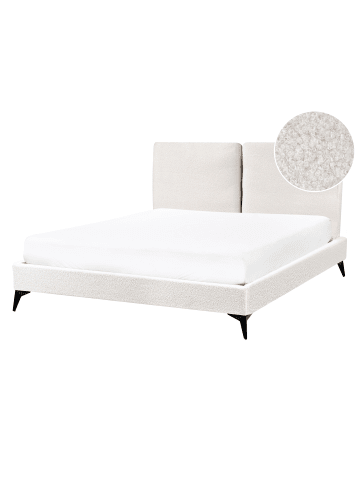 Beliani Doppelbett MELLE in Weiß/Schwarz - (W) 155 x (H) 98 x (L) 240 cm