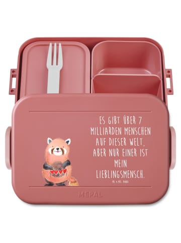 Mr. & Mrs. Panda Lunchbox Roter Panda Motiv mit Spruch in Rot Pastell