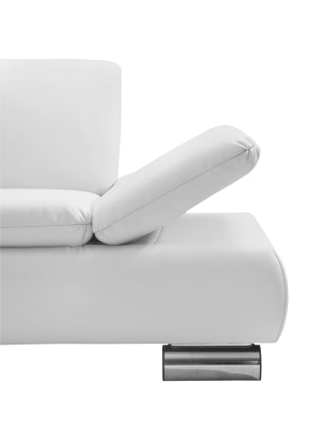 58 aufm Kessel ECKSOFA mit Ottomane links Kaye Bezug Kunstleder Metallfuß verchromt / weiß