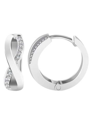 Adeliás Damen Creolen Unendlichzeichen aus 925 Silber mit Zirkonia in silber