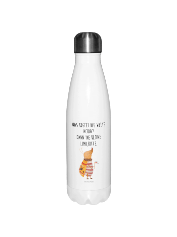 Mr. & Mrs. Panda Thermosflasche Nachtfalter Fähnchen mit Spruch in Weiß
