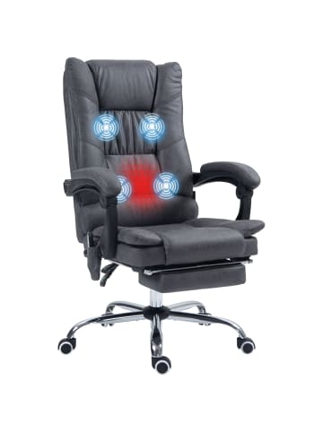Vinsetto Massage-Bürostuhl-64L x 70B x 110-118H cm-Dunkelgrau