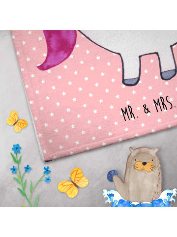 Mr. & Mrs. Panda Handtuch Einhorn Vegan ohne Spruch in Rot Pastell