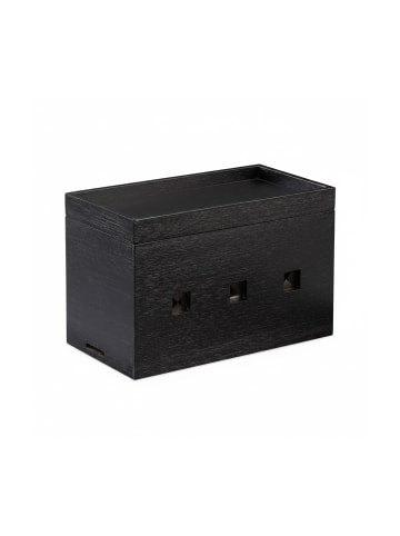 relaxdays Kabelbox in Schwarz - (B)25,5 x (H)16,5 x (T)14 cm