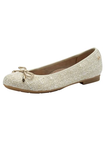 Tamaris WIDE FIT Ballerina in BEIGE/GOLD