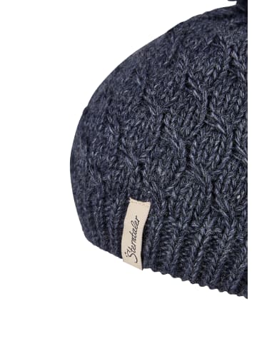 Sterntaler Bommelmütze meliert in marineblau