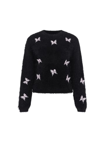 Swirly Women Sweater in Black