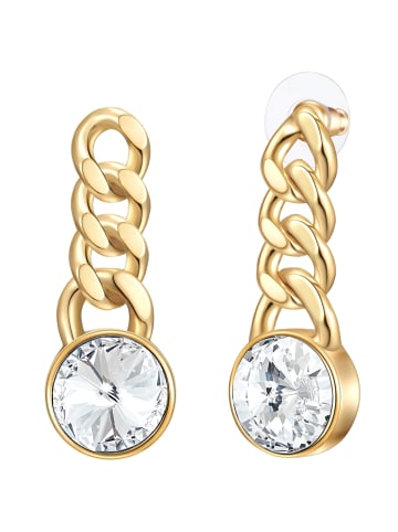 Lulu & Jane Ohrringe aus Metall-Legierung mit Zirkonia in gelbgold