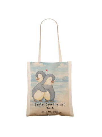 Mr. & Mrs. Panda Uni Tasche Pinguin Beste Cousine der Welt Desig... in Weiß