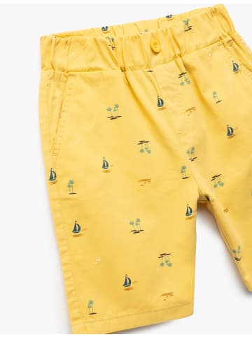 KOTON KURZHOSEN in Gelb Gemustert