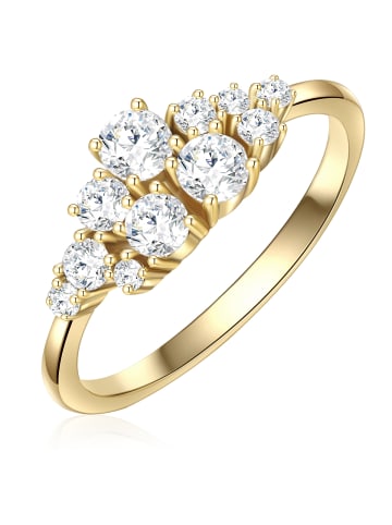 Glanzstücke München Ring aus Sterling Silber mit Zirkonia in gelbgold
