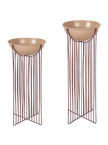 Beliani 2er-Set Indoor Blumentopf FICARIA in Rosa
