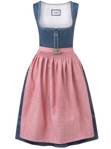 Stockerpoint Langes Dirndl "Roseline" in blau-altrosa