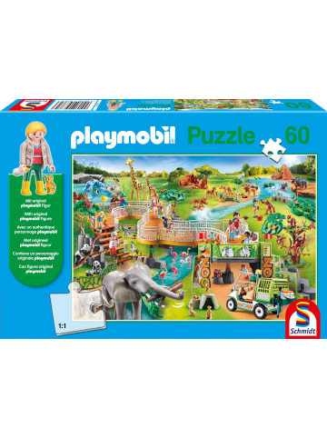 Schmidt Spiele Zoo, 60 Teile, mit Add-on (Original Figur) | Kinderpuzzle Playmobil mit...