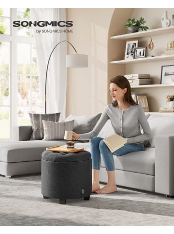 SONGMICS Sitzhocker Maceo in Dunkelgrau - (B)45 x (H)44.5 x (T)45 cm