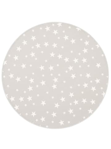 Snapstyle Kinderteppich Sterne Rund in grau