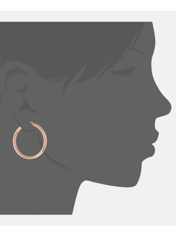 Diamant L'éternel Creolen aus 375 Roségold in Roségold