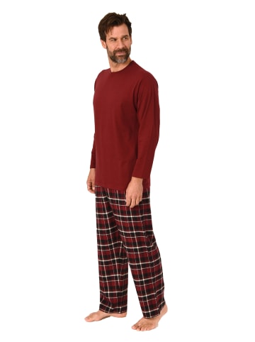 NORMANN Schlafanzug lang Pyjama FlanellHose Karo - 88214 in rot2