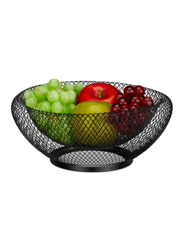 relaxdays Obstschale in Schwarz - (H)10 x Ø 25 cm