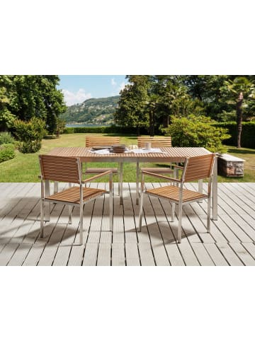 Beliani Esstisch VIAREGGIO in Braun/Silber - (W) 90 x (H) 75 x (L) 200 cm