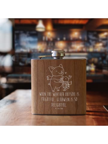 Mr. & Mrs. Panda Flachmann Glühschwein Smörle mit Spruch in Braun