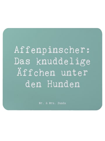 Mr. & Mrs. Panda Mouse Pad Spruch Affenpinscher Äffchen mit Spruch in Meeresbrise