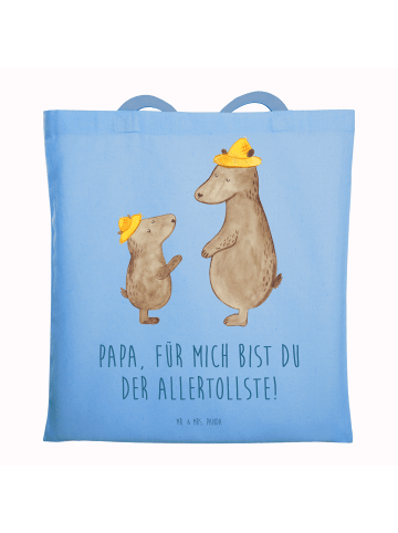 Mr. & Mrs. Panda Tragetasche Bären mit Hut mit Spruch in Sky Blue