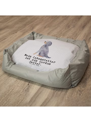 Mr. & Mrs. Panda Hundesofa Gordon Setter Lebensretter mit Spruch in Grau Pastell
