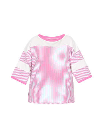 myMo Women Plus Size Blouse in light pink stripes