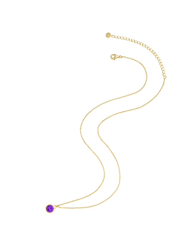 Glanzstücke München Halskette Sterling Silber Amethyst in gelbgold