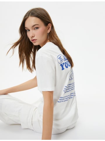 KOTON T-shirt in Ekru