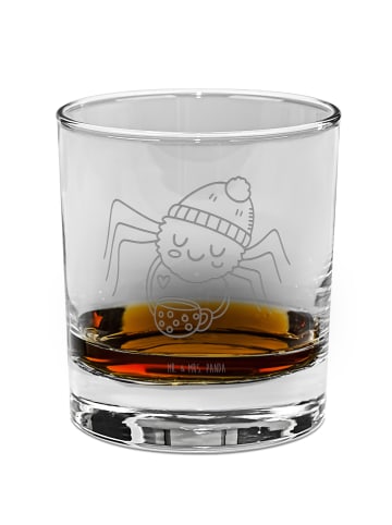 Mr. & Mrs. Panda Whiskyglas Spinne Agathe Kaffee ohne Spruch in Transparent