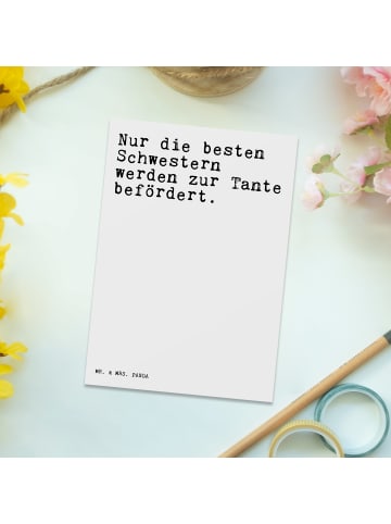 Mr. & Mrs. Panda Postkarte Nur die besten Schwestern... mit Spruch in Weiß