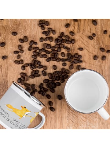 Mr. & Mrs. Panda Camping Emaille Tasse Ehevertrag Liebe Finanzen... in Heather Grey