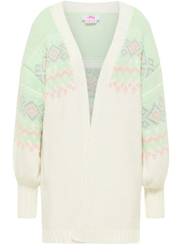 myMo Damen Strickjacke in Mint Wollweiss