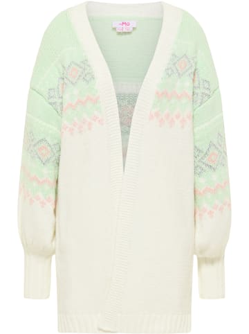 myMo Strickjacke in Mint Wollweiss