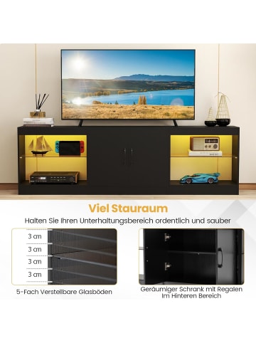 COSTWAY 3-in-1 TV-Schrank bis zu 85 Zoll in Schwarz