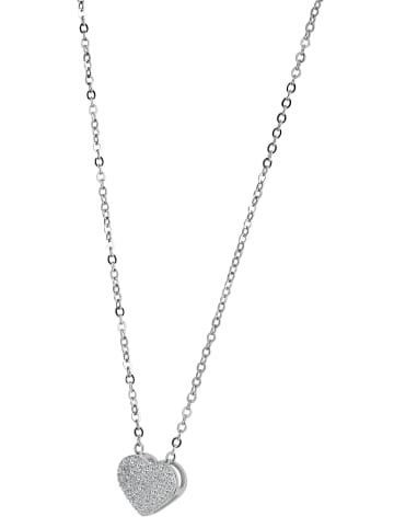 Adeliás Damen Halskette mit Anhänger – Herz aus 925 Silber in silber