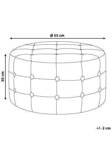 Beliani Pouf TAMPA in Schwarz - (W) 55 x (H) 30 x (L) 55 cm