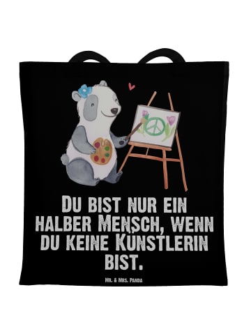 Mr. & Mrs. Panda Tragetasche Künstlerin Herz mit Spruch in Schwarz