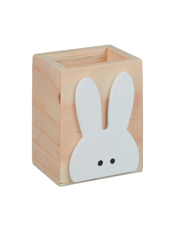 relaxdays Stiftehalter "Hase" in Natur/ Weiß