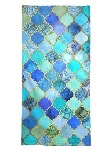 Juniqe Handtuch "Cobalt Moroccan Tile Pattern" in Blau & Grün